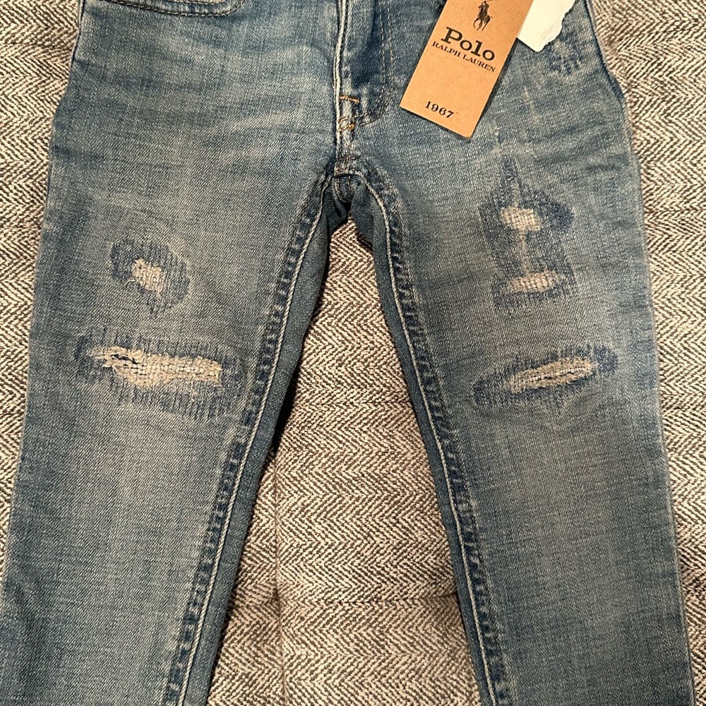 Polo by Ralph Lauren Light Blue Distressed Skinny Jeans